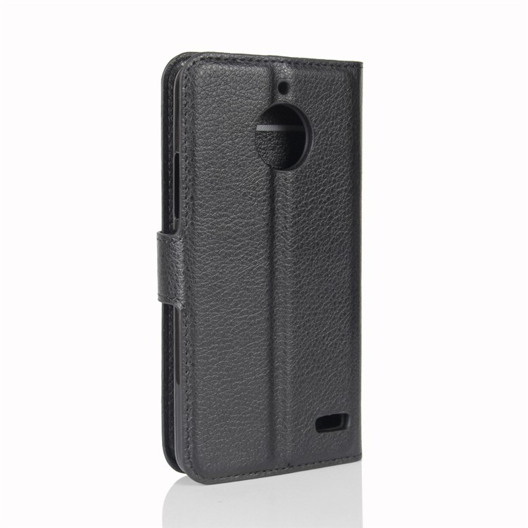 For Motorola Moto E4 (EU Version) Litchi Skin Leather Stand Magnetic Phone Cover Case - Black-6
