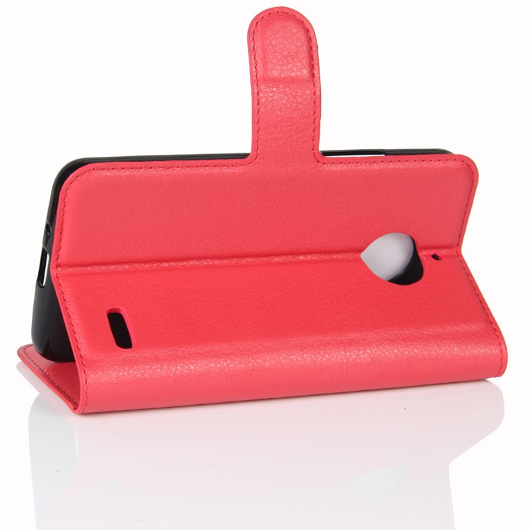 Litchi Skin Leather Stand Mobile Casing for Motorola Moto E4 (EU Version) - Red-5