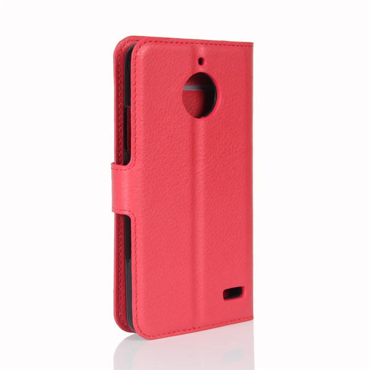 Litchi Skin Leather Stand Mobile Casing for Motorola Moto E4 (EU Version) - Red-6