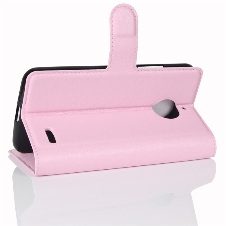 Litchi Skin Leather Magnetic Mobile Shell Cover Stand for Motorola Moto E4 (EU Version) - Pink-5
