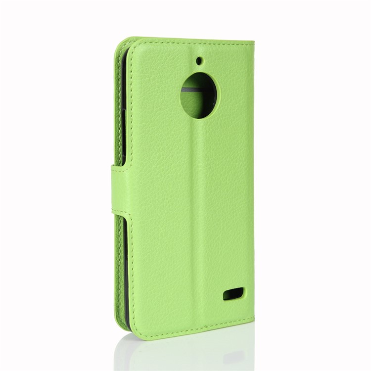 For Motorola Moto E4 (EU Version) Litchi Skin Leather Monile Phone Case with Stand - Green-6