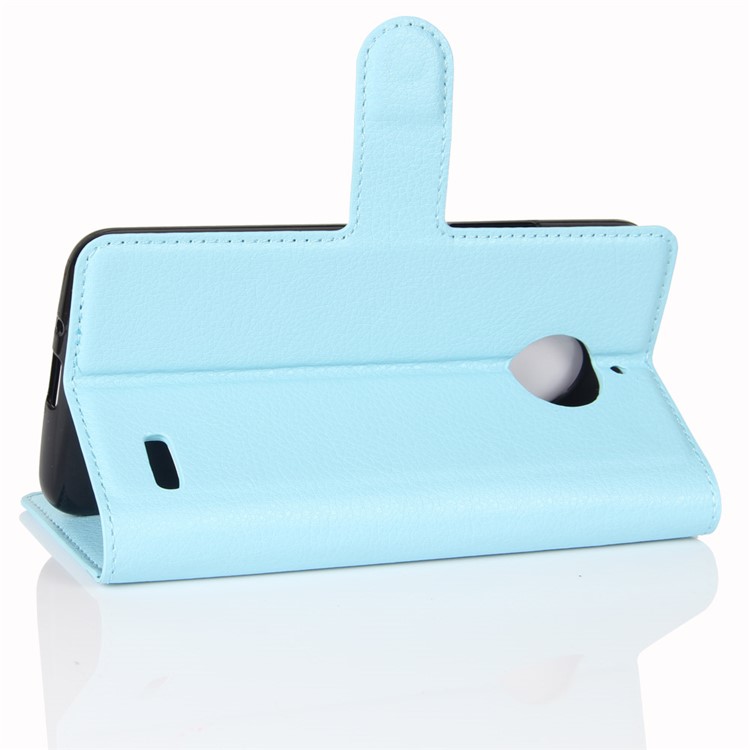 Litchi Skin Leather Stand Phone Case for Motorola Moto E4 (EU Version) - Blue-5