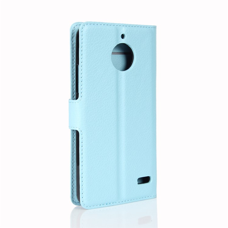Litchi Skin Leather Stand Phone Case for Motorola Moto E4 (EU Version) - Blue-6
