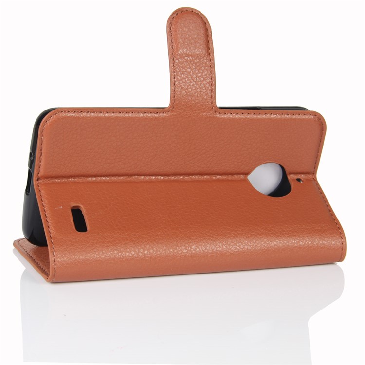 Litchi Skin Leather Stand Magnetic Flip Case for Motorola Moto E4 (EU Version) - Brown-5