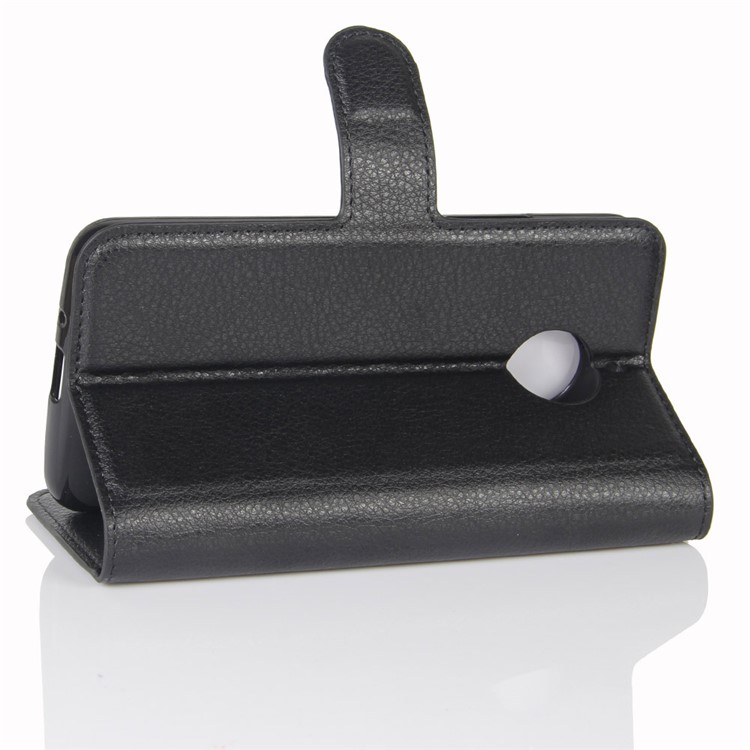 Litchi Grain Wallet Leather Stand Mobile Phone Cover for Motorola Moto E4 Plus (EU Version) - Black-5