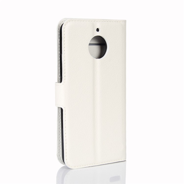 Litchi Skin Wallet Leather Phone Case with Stand for Motorola Moto E4 Plus (EU Version) - White-6