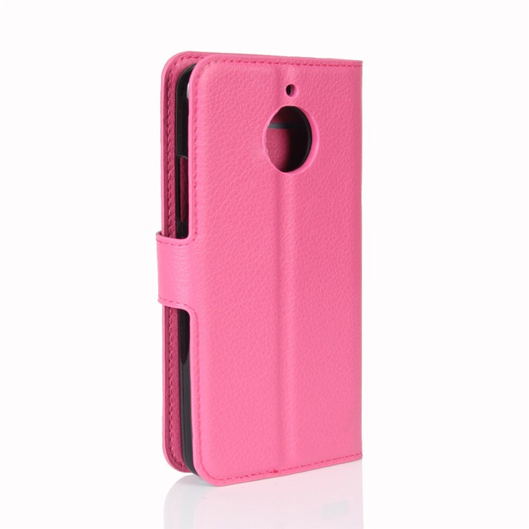 For Motorola Moto E4 Plus Litchi Skin Wallet Leather Stand Mobile Casing (EU Version) - Rose-6