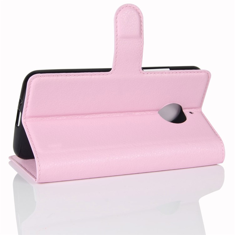 For Motorola Moto E4 Plus (EU Version) Litchi Skin Wallet Leather Flip Shell Cover with Stand - Pink-5