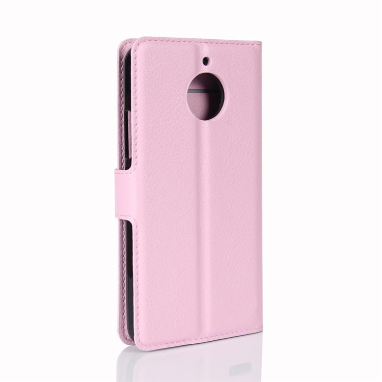 For Motorola Moto E4 Plus (EU Version) Litchi Skin Wallet Leather Flip Shell Cover with Stand - Pink-6