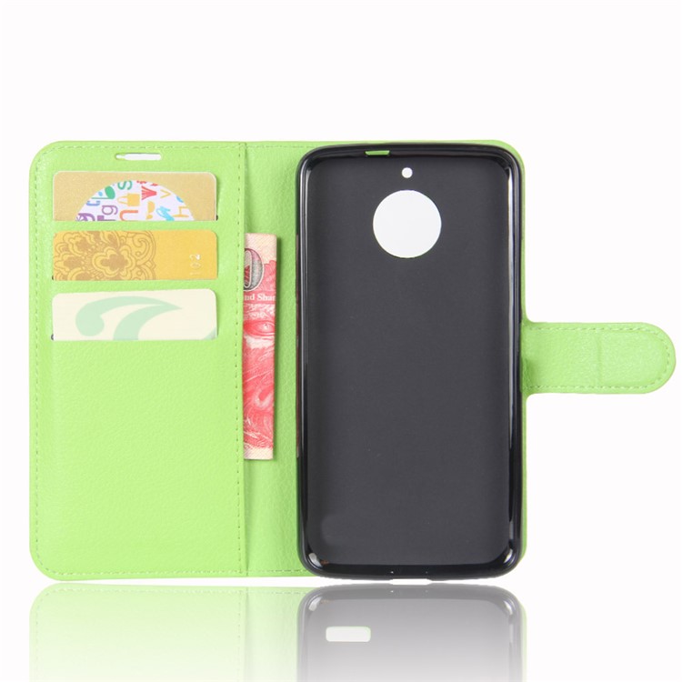 Litchi Texture Wallet Leather Flip Shell Cover with Stand for Motorola Moto E4 Plus (EU Version) - Green-3