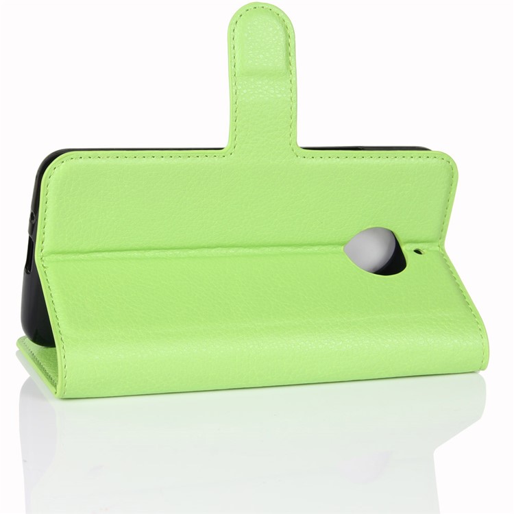 Litchi Texture Wallet Leather Flip Shell Cover with Stand for Motorola Moto E4 Plus (EU Version) - Green-5