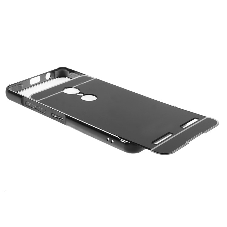 For Lenovo K6 Electroplating Sliding Metal Frame Mirror-like PC Mobile Casing - Black-5