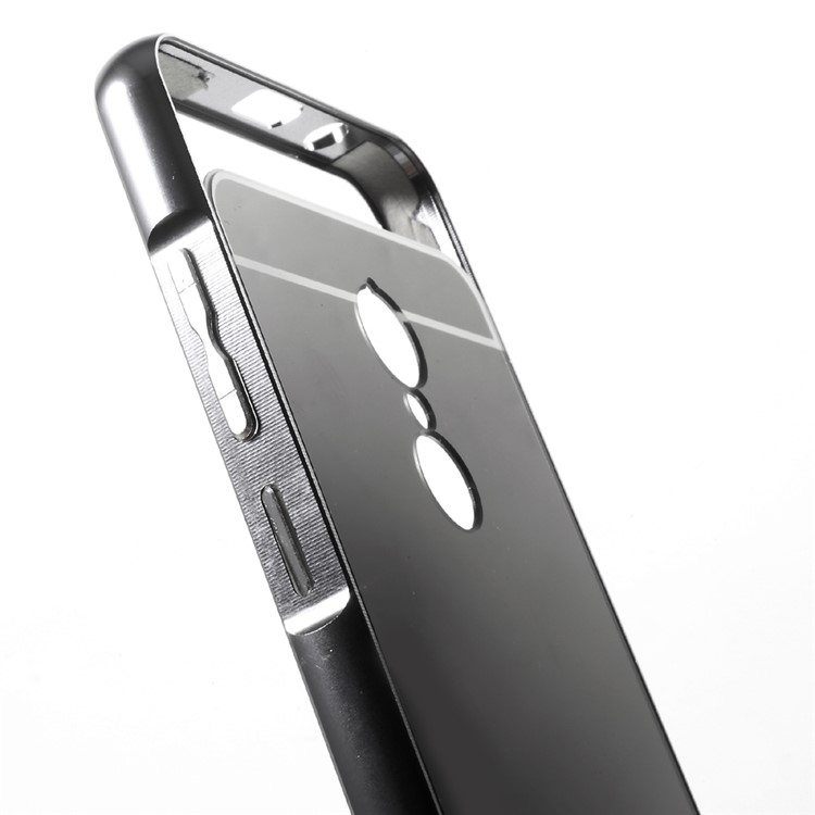 For Lenovo K6 Electroplating Sliding Metal Frame Mirror-like PC Mobile Casing - Black-8