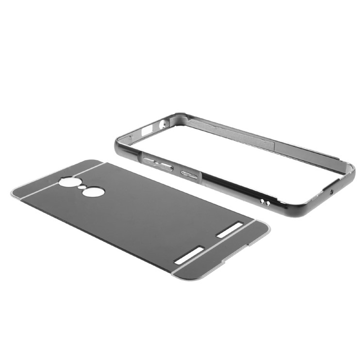 For Lenovo K6 Electroplating Sliding Metal Frame Mirror-like PC Mobile Casing - Black-9
