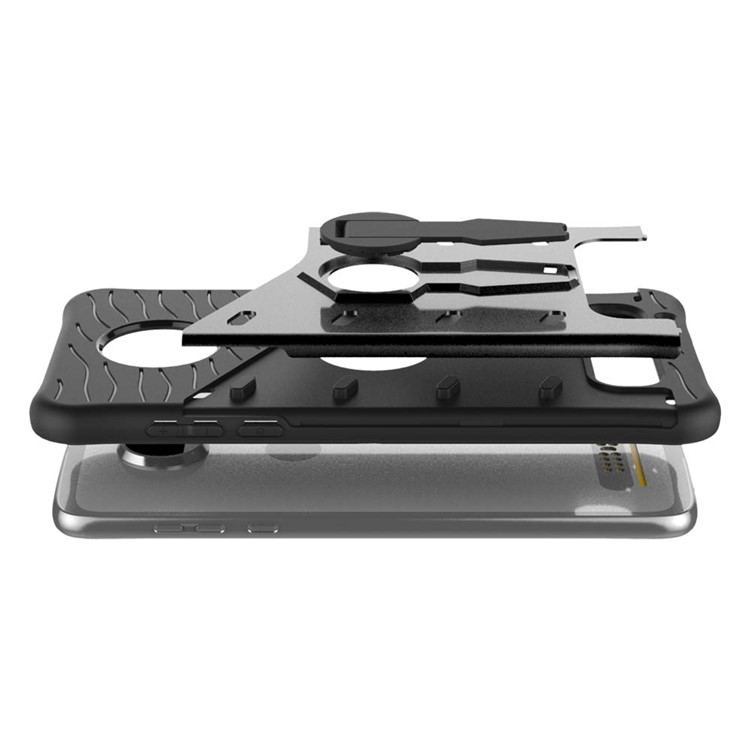 Soft TPU + Plastic Detachable Case with 360-degree Rotary Kickstand for Motorola Moto Z2 Play - Grey-4