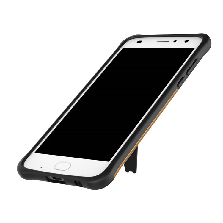 Soft TPU + Plastic Detachable 360-degree Rotary Kickstand Protective Case for Motorola Moto Z2 Play - Gold-3