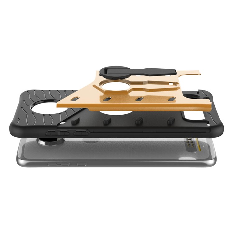Soft TPU + Plastic Detachable 360-degree Rotary Kickstand Protective Case for Motorola Moto Z2 Play - Gold-4