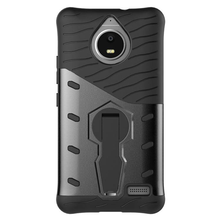 Soft TPU + Plastic Detachable Case with 360-degree Rotary Kickstand for Motorola Moto E4 EU Version - Grey-10