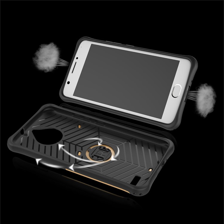 Soft TPU + Plastic Detachable Case with 360-degree Rotary Kickstand for Motorola Moto E4 EU Version - Grey-14