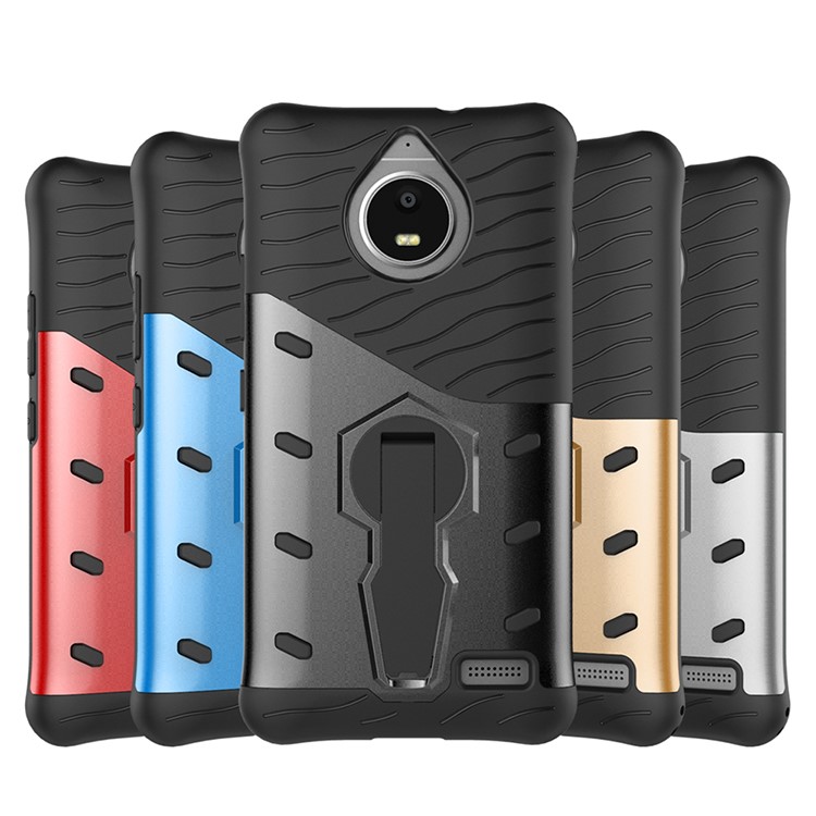 Soft TPU + Plastic Detachable Case with 360-degree Rotary Kickstand for Motorola Moto E4 EU Version - Grey-17
