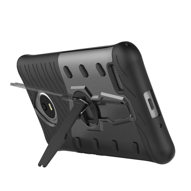 Soft TPU + Plastic Detachable Case with 360-degree Rotary Kickstand for Motorola Moto E4 EU Version - Grey-6