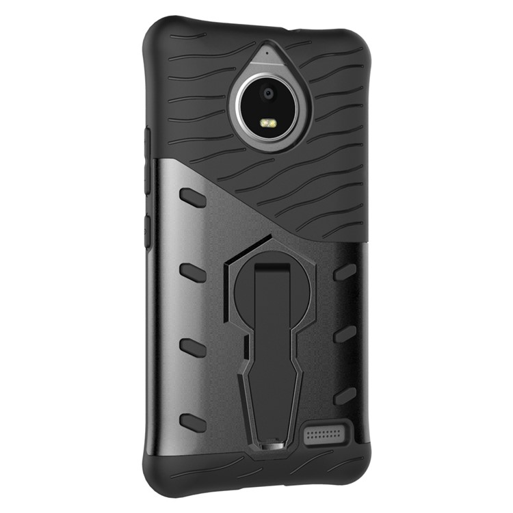 Soft TPU + Plastic Detachable Case with 360-degree Rotary Kickstand for Motorola Moto E4 EU Version - Grey-8