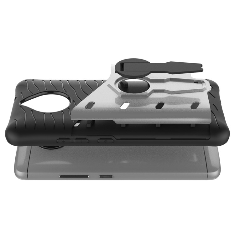 Soft TPU + Plastic Detachable 360-degree Rotary Kickstand Case for Motorola Moto E4 EU Version - Silver-2