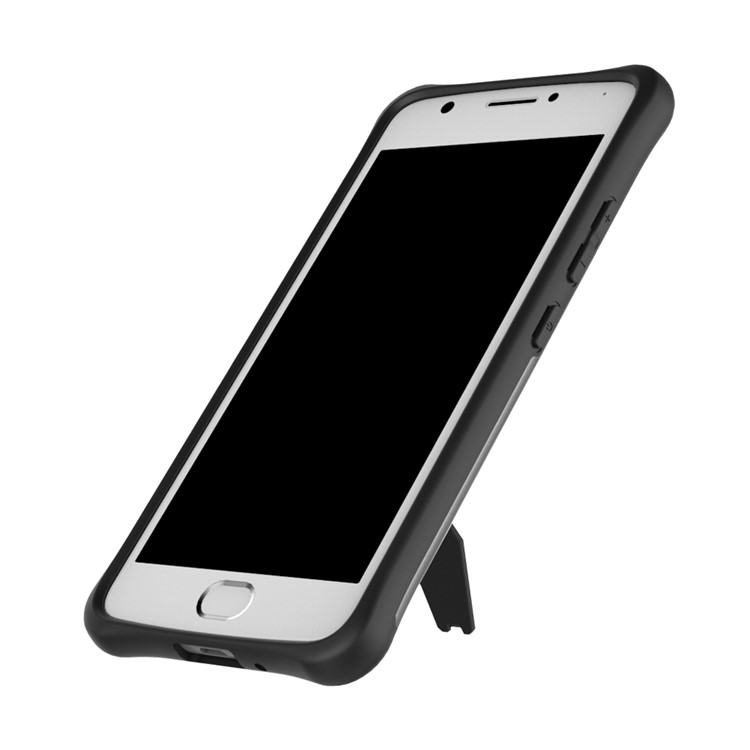 Soft TPU + Plastic Detachable 360-degree Rotary Kickstand Case for Motorola Moto E4 EU Version - Silver-4