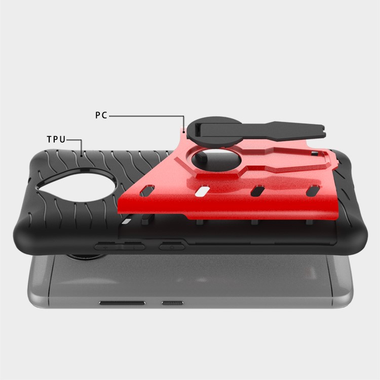Soft TPU + Plastic Detachable Phone Case with 360-degree Rotary Kickstand for Motorola Moto E4 EU Version - Red-11
