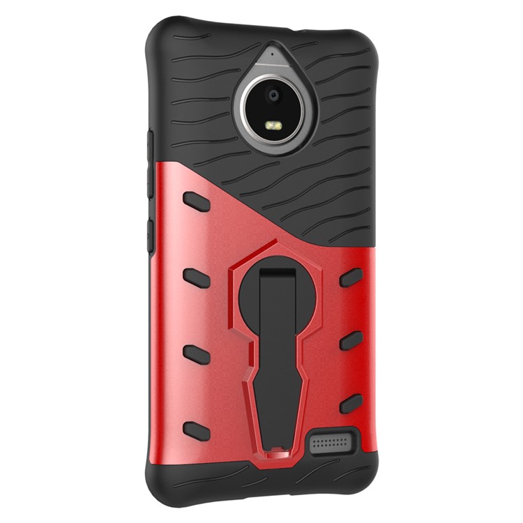 Soft TPU + Plastic Detachable Phone Case with 360-degree Rotary Kickstand for Motorola Moto E4 EU Version - Red-8