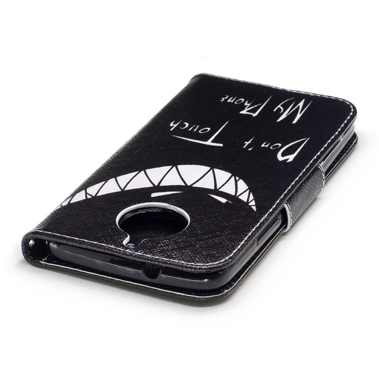 Pattern Printing Wallet Leather Case with Stand for Motorola Moto G5S - Do not Touch My Phone-7