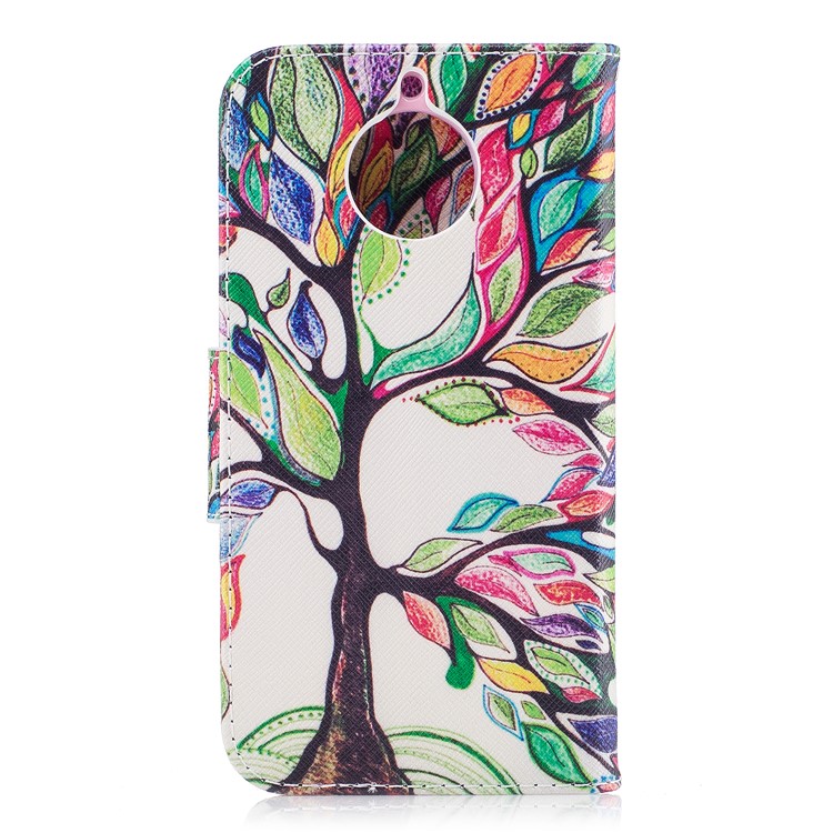 Pattern Printing Wallet Leather Stand Phone Casing for Motorola Moto G5S - Colorized Tree-3