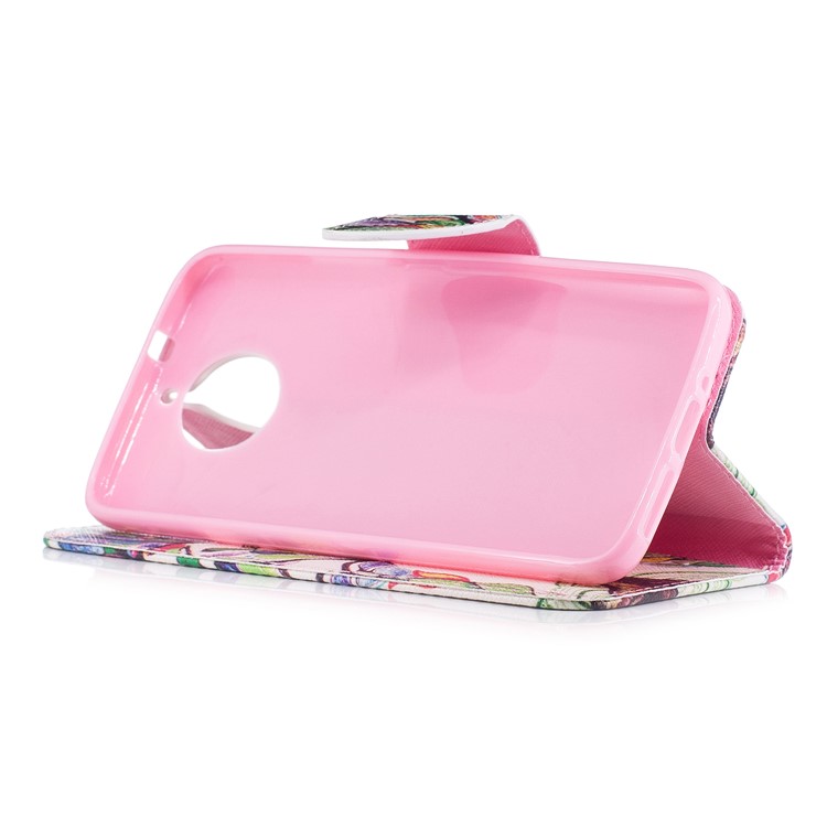 Pattern Printing Wallet Leather Stand Phone Casing for Motorola Moto G5S - Colorized Tree-5