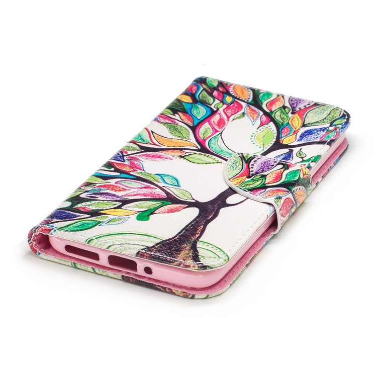 Pattern Printing Wallet Leather Stand Phone Casing for Motorola Moto G5S - Colorized Tree-6