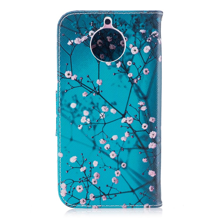 For Motorola Moto G5S Pattern Printing Wallet Leather Stand Folio Cell Phone Case - Tree with Flowers-3