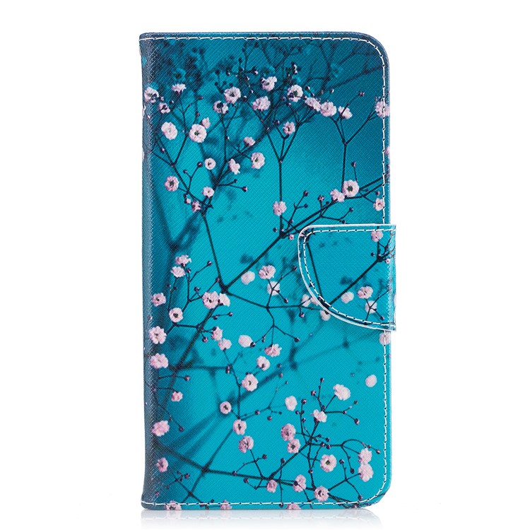 Pattern Printing PU Leather Stand Case for Motorola Moto G5S Plus - Tree with Flowers-2