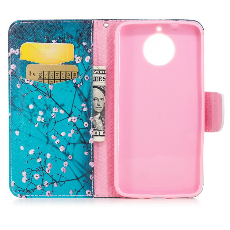 Pattern Printing PU Leather Stand Case for Motorola Moto G5S Plus - Tree with Flowers-8