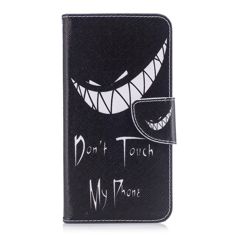Pattern Printing Wallet Leather Cover Case for Motorola Moto G5S Plus - Do not Touch My Phone-2