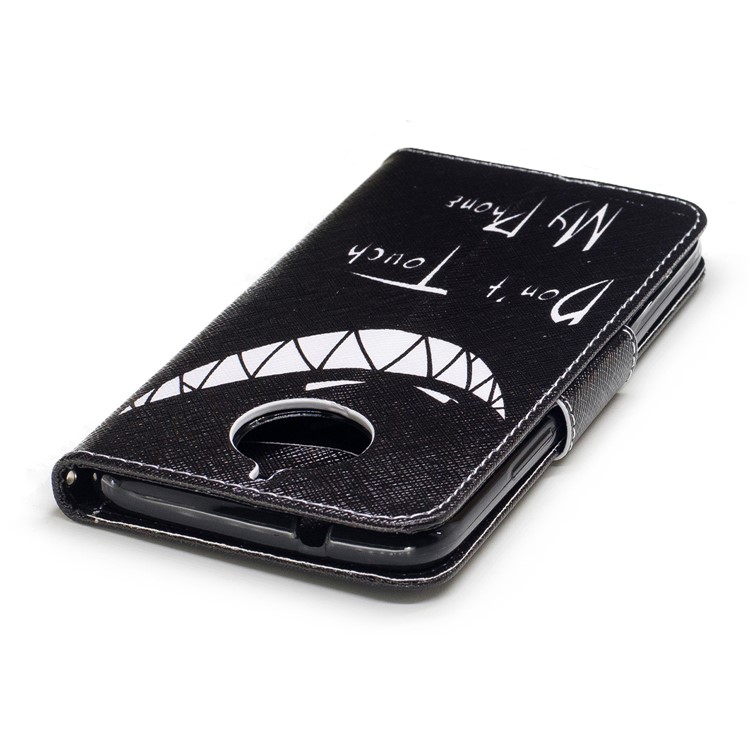 Pattern Printing Wallet Leather Cover Case for Motorola Moto G5S Plus - Do not Touch My Phone-7