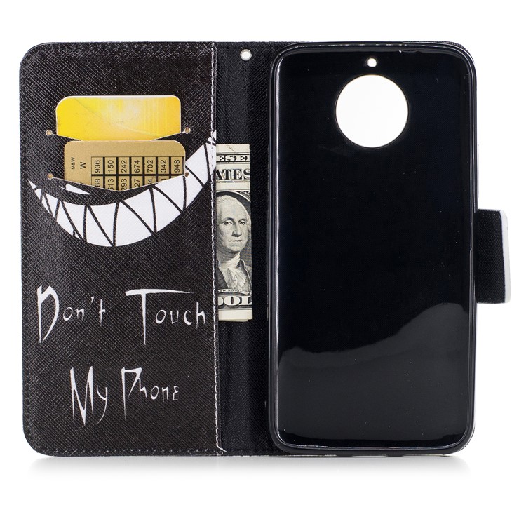 Pattern Printing Wallet Leather Cover Case for Motorola Moto G5S Plus - Do not Touch My Phone-8