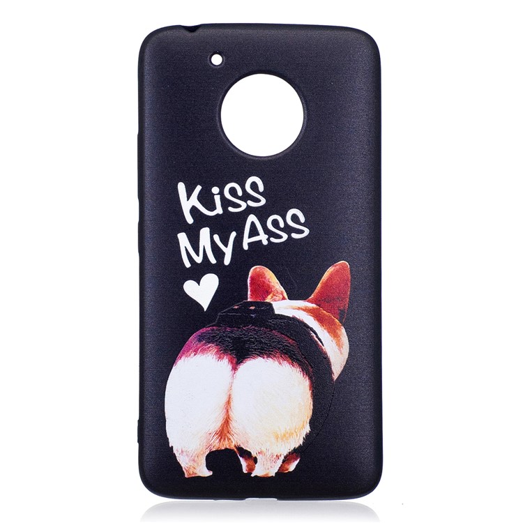 Embossing Pattern Matte Soft TPU Case for Motorola Moto G5 - Kiss My Ass-2