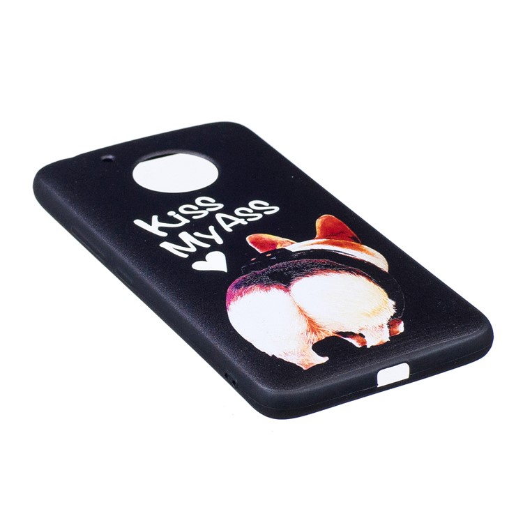 Embossing Pattern Matte Soft TPU Case for Motorola Moto G5 - Kiss My Ass-3