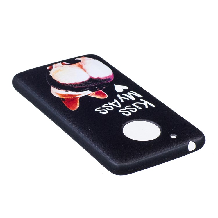 Embossing Pattern Matte Soft TPU Case for Motorola Moto G5 - Kiss My Ass-4