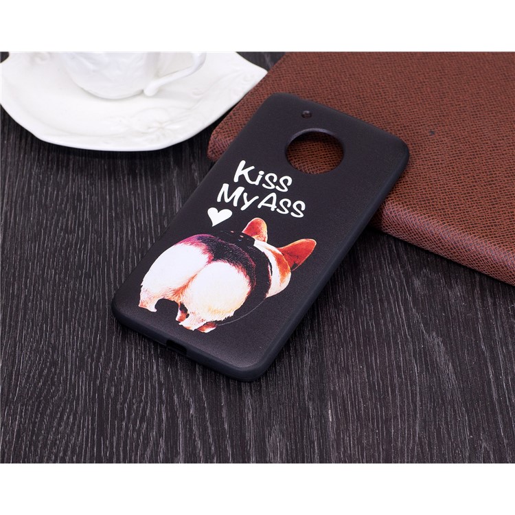 Embossing Pattern Matte Soft TPU Case for Motorola Moto G5 - Kiss My Ass-7