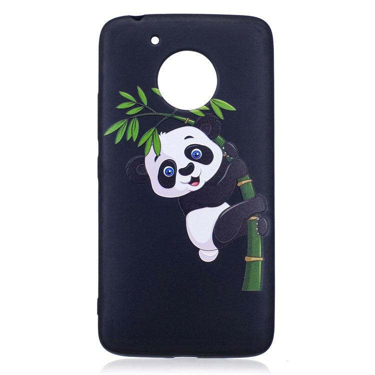 Embossing Pattern Matte Soft TPU Shell for Motorola Moto G5 - Panda and Bamboo-2