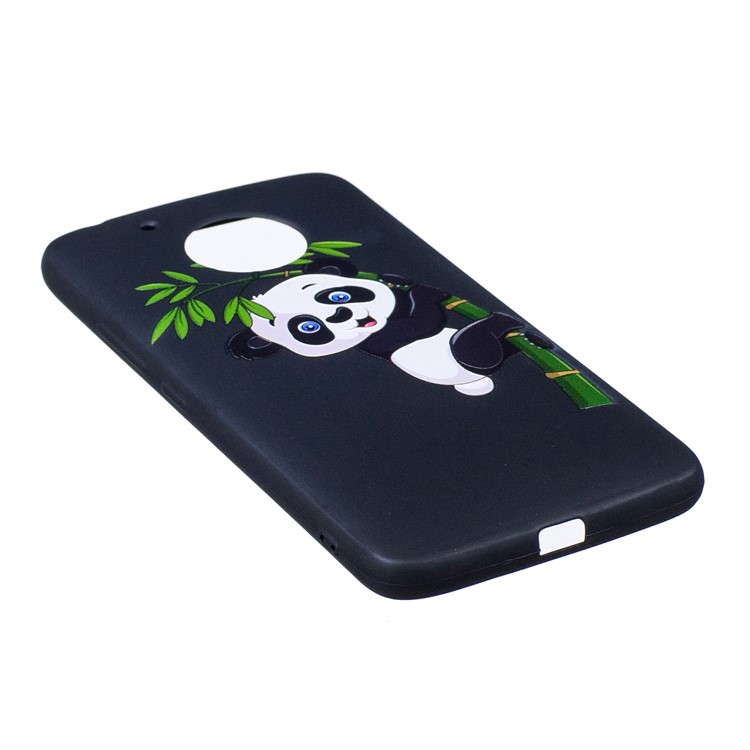 Embossing Pattern Matte Soft TPU Shell for Motorola Moto G5 - Panda and Bamboo-3