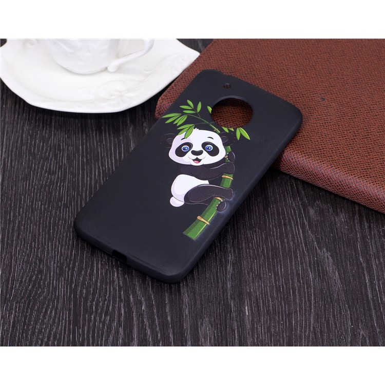 Embossing Pattern Matte Soft TPU Shell for Motorola Moto G5 - Panda and Bamboo-7