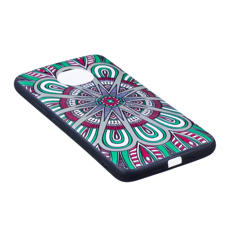 Embossing Pattern Matte Soft TPU Casing Cover for Motorola Moto G5 - Abstract Floral Pattern-3