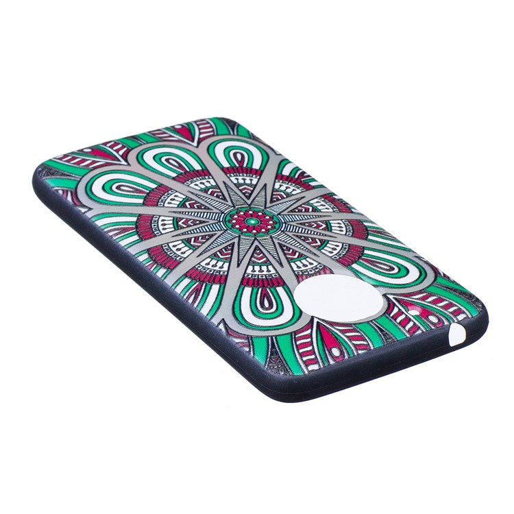 Embossing Pattern Matte Soft TPU Casing Cover for Motorola Moto G5 - Abstract Floral Pattern-4