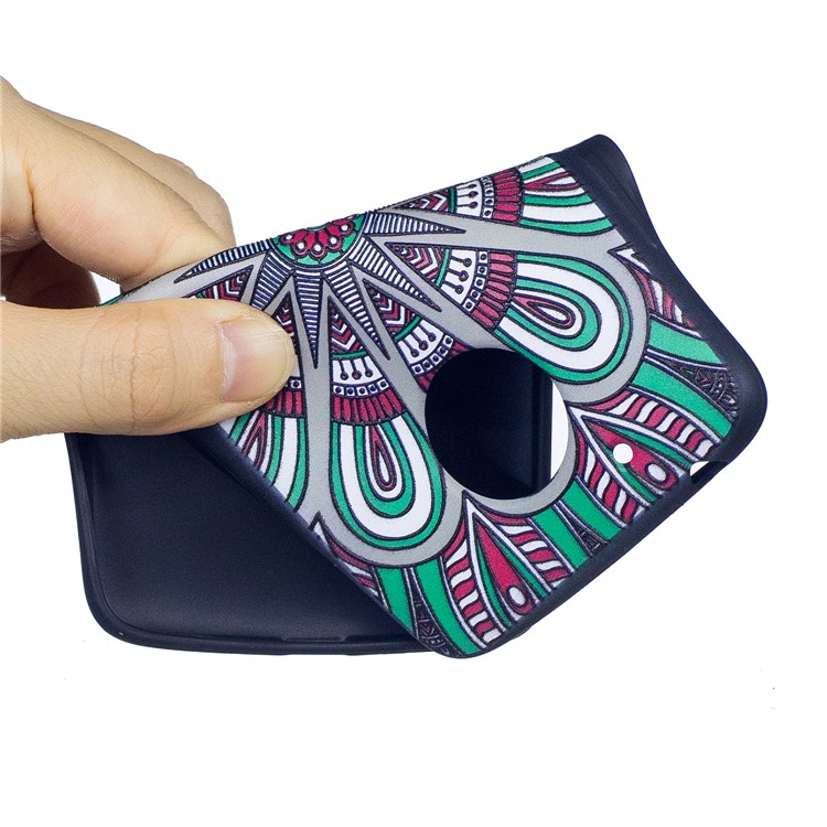 Embossing Pattern Matte Soft TPU Casing Cover for Motorola Moto G5 - Abstract Floral Pattern-5